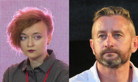 Daria Serenko från Ryssland och Serhij Zjadan från Ukraina.